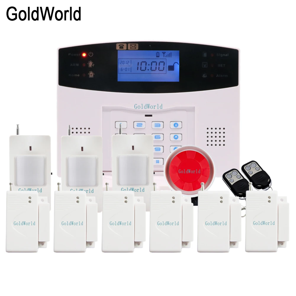 GSM SMS Burglar Alarm Home Security System with PIR Motion Sensor Door