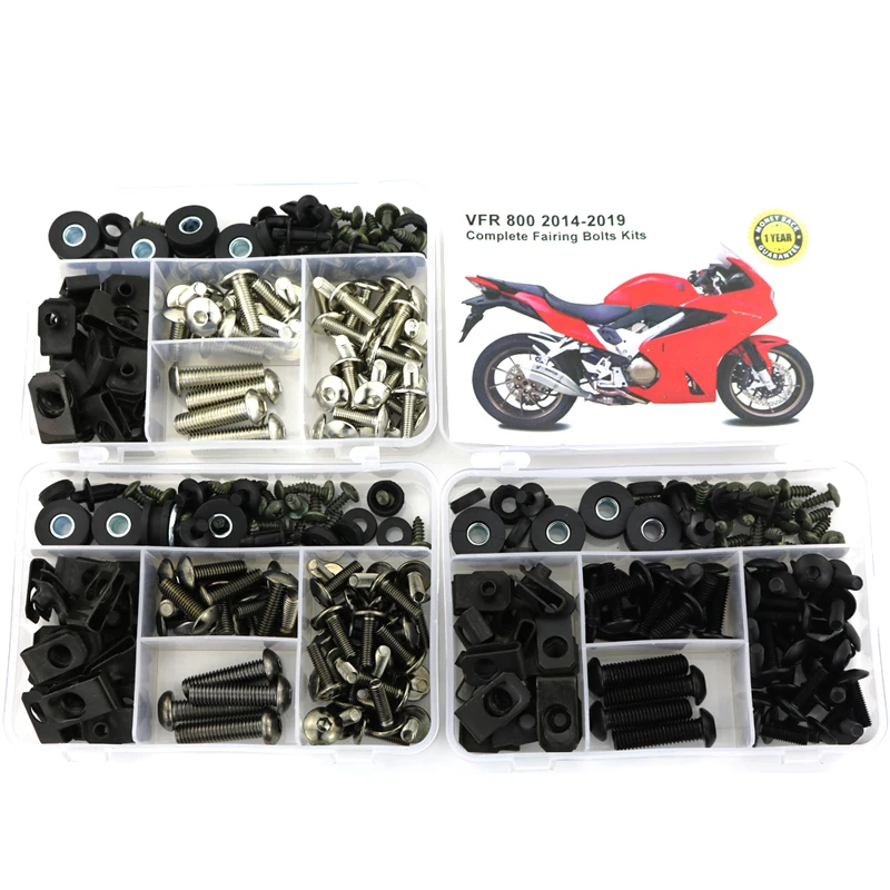 

For Honda VFR800 2014-2019 Complete Fairing Bolts Kit Steel Bodywork Screws Bolts Motorcycle Fairing Clips Side Covering Bolts