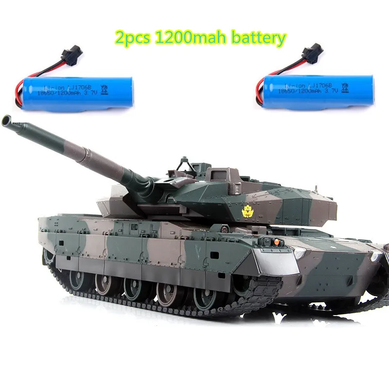 XQTK24 с 3 батареями армейский пульт дистанционного управления боевой танк радиоуправляемая модель танка имитационная отдача Военный танк вращающийся на 330 градусов - Цвет: green with 2 battery