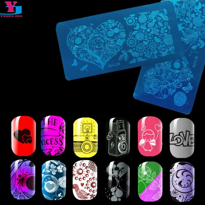 

New Design Flower Nail Art Stamping Plates Template Steelseries Stamper DIY Gel Nail Polish Airbrush Nail Stencil Manicure Tools