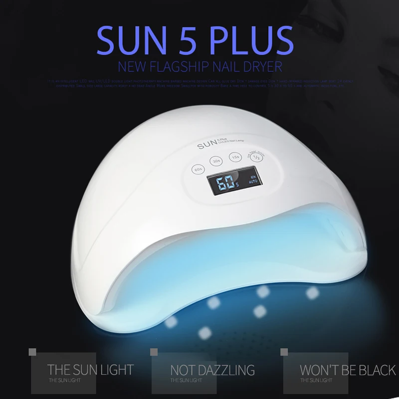 W Double Lampe Led Ongles Dorame Plus 48 Uv Sèche Sun5 Nail f76ybg