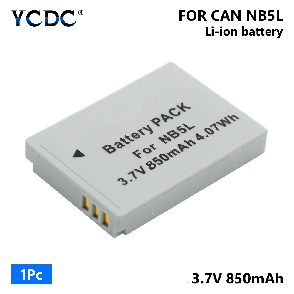 

1/2 Pcs NB5L NB-5L NB 5L Rechargeable 3.7V 850mAh Lithium Camera Battery For Canon Powershot SD700 IS SD700IS/SD790 IS SD790IS