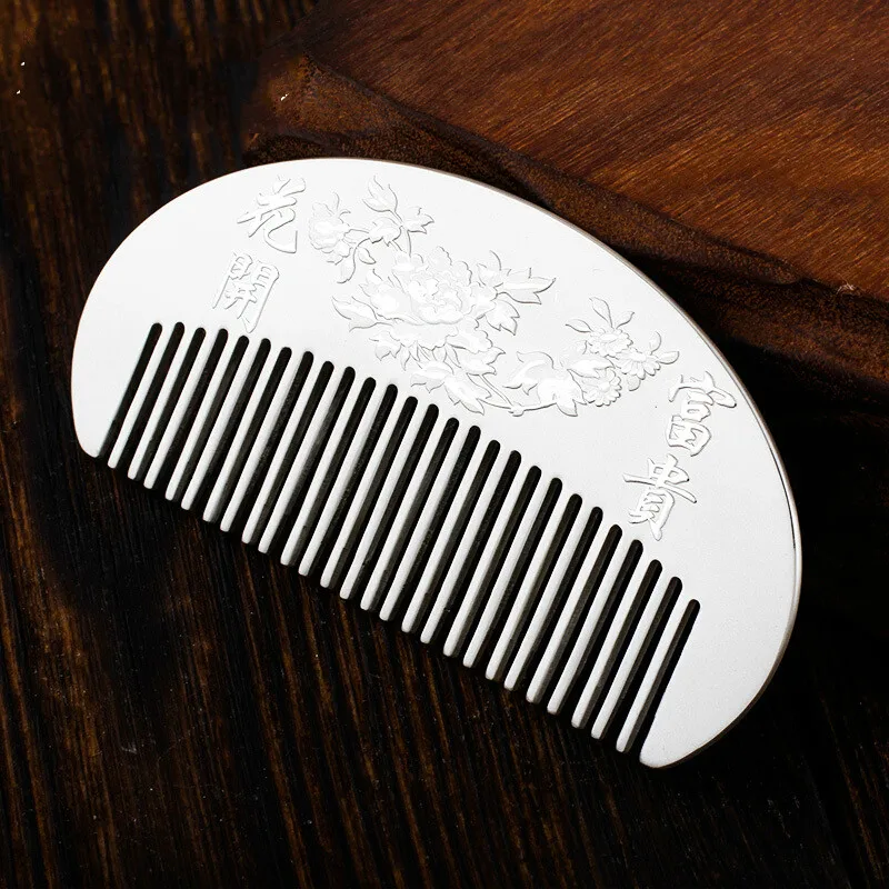 

S 999 Silver Hair Comb Pure Silver Hair Comb Blossom Rich Women Hair Comb Send Mother And Old Aged