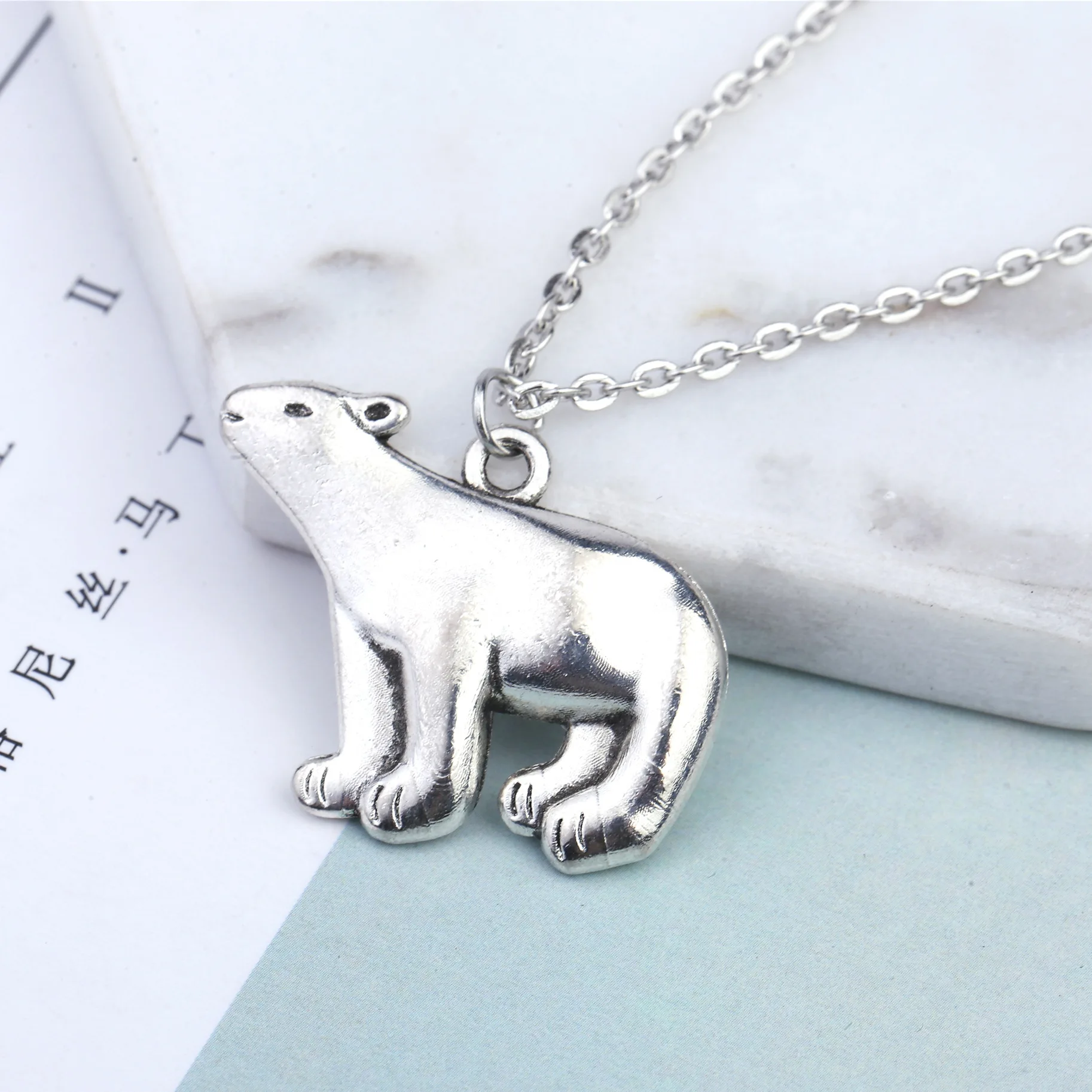 Девушка прекрасные милые Polar Bear кулон животных Цепочки и ожерелья Kawaii