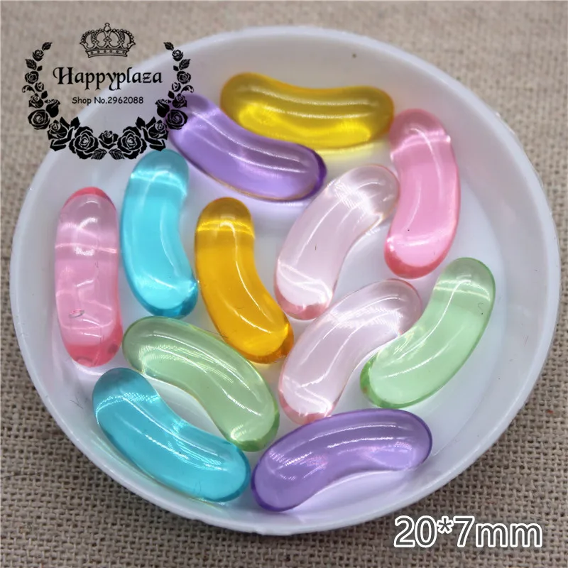 

20pcs 20*7mm Mix Colors Resin Clear Pill Sugar Simulation Food Art Supply Decoration Charm Craft