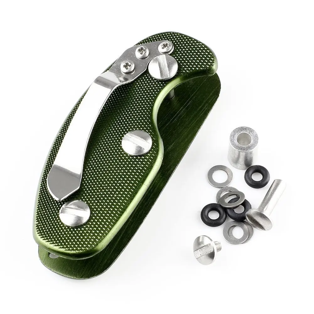 Многофункциональный набор инструментов для ключей EDC держатель-органайзер с зажимом из нержавеющей стали - Цвет: Green