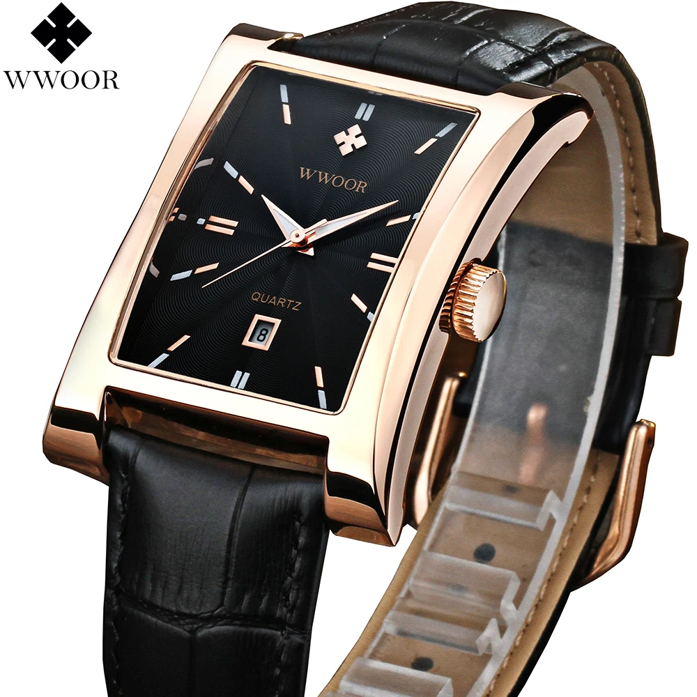 Aliexpress.com : Buy Men's Watches Luxury Brand Date Rectangle Leather