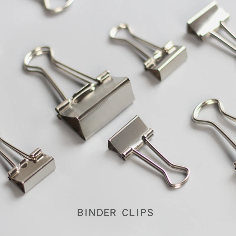 

Silver colored Binder clips Various sizes metal material paper clips Powerful and strong high quality 15/19/25/32/41/50mm clamp