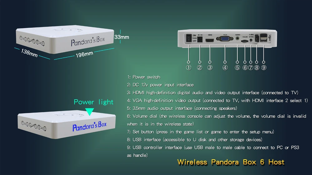 Pandora Box 6 1300 в 1 беспроводная версия железная консоль набор аркадных игр джойстик 2 игрока Поддержка 3d tekken можно добавить 3000 игр