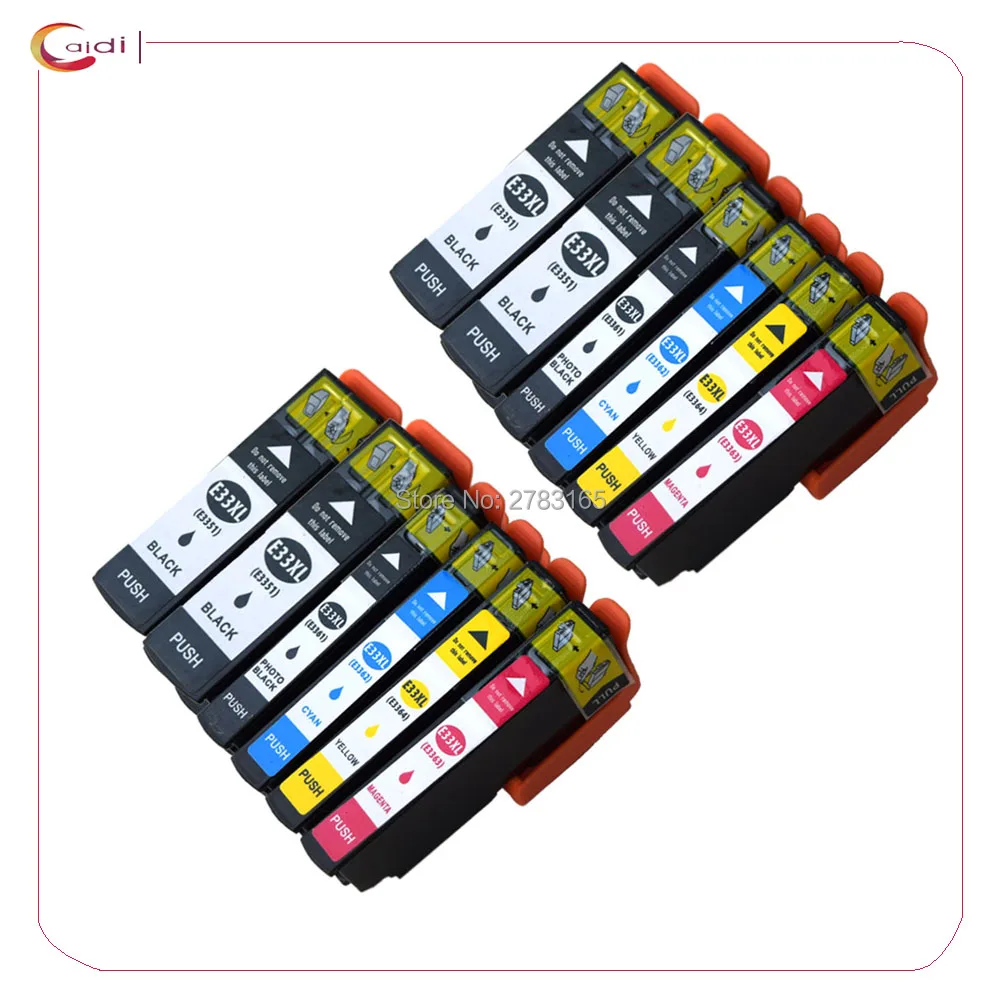 12Pk совместимый принтер струйный картридж 33XL T3351 T3361 T3362 T3363 T3364 чернильный для EPSON