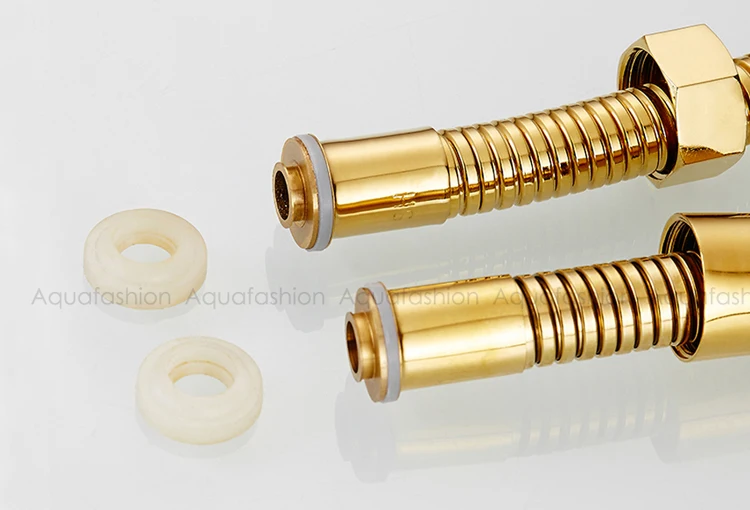 chuveiro de aço inoxidável flexível ouro mangueira