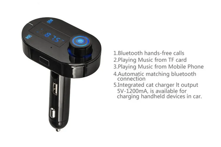 T9 upgrade T9S Car Mp3 Player Wireless Bluetooth FM Transmitter Modulator Hands Free Car Kit A2DP USB Charger for iPhone Samsung (9)