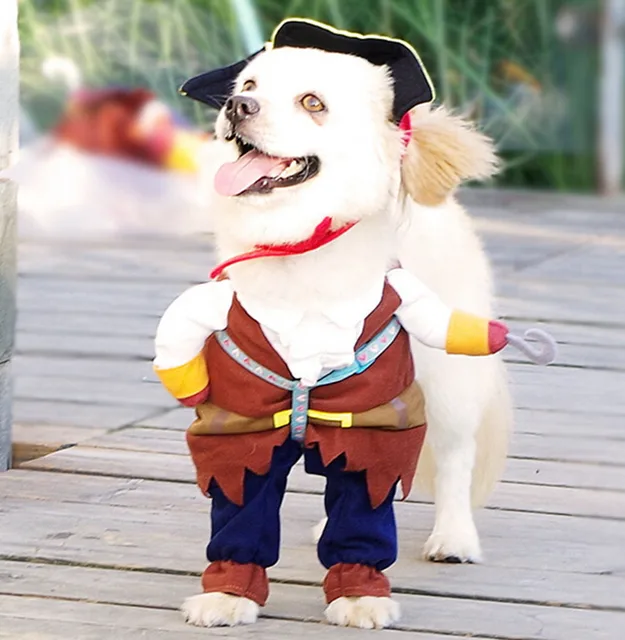 Funny Pet Dog Clothes For Small Dog Costume Pirate Suit Corsair