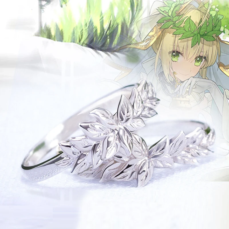 Beautiful Fate Go Saber Ring 925 Silver Laurel Leaf Type Cos Jewelry