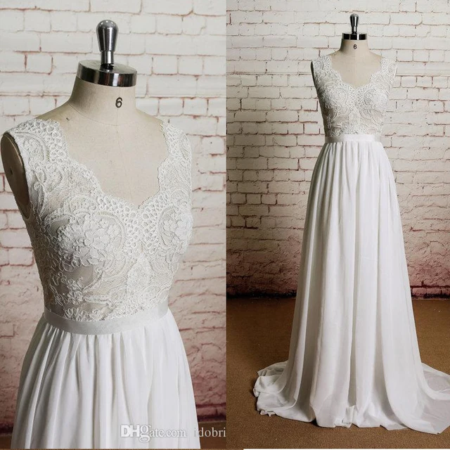 Summer See Through Lace Liques Chiffon Engagement Dress Simple Summer See Through Lace Liques Chiffon Engagement Dress Simple Beach Casual Style Plus Size Wedding Gowns