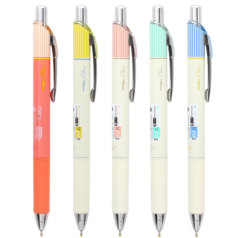 Японская гелевая ручка Pentel ENERGEL Clena BLN75L в полоску быстросохнущая 0 5 мм 1 шт.|Гелевые