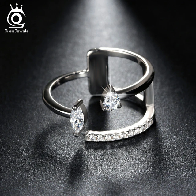ORSA JEWELS Popular Girls' Finger Adjustable Ring with Brilliant AAA Austrian CZ ORSA JEWELS Popular Girls' Finger Adjustable Ring with Brilliant AAA Austrian CZ