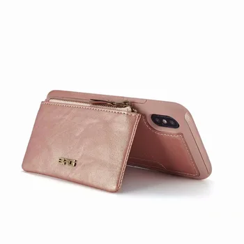 

Luxury Detachable Retro Leather Cases for iPhone Xs Max XR X 8 7 6s 6 Plus SE w/ Soft Card Wallet Zipper Bag Button Phone Cover