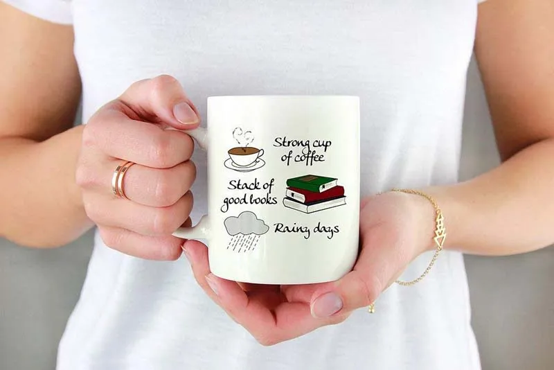 

Coffee, Books & Rain Book Lover Gift Mugs, Reading Coffee Mug, Bookworms Gifts for Readers, Reader Gift, Reader Mug, Reading Boo