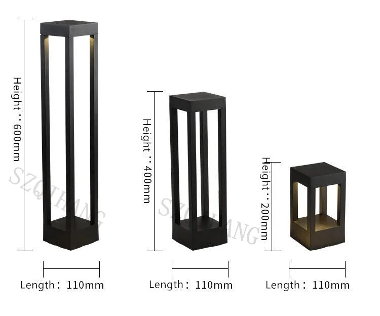 Сетка садовый светильник светодиодный газон лампы Открытый водонепроницаемый современный алюминиевый квадратный светильник для сада газон ворота парк ландшафтное украшение