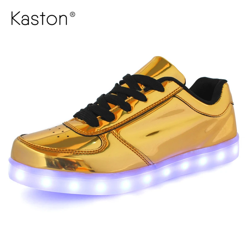 Hombres mujeres zapatos con luz de la marca de lujo zapatos resplandor luminoso led en el