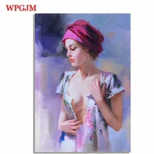 A beleza da pintura a óleo pintados à mão sem moldura pino daeni impressionista figura da lona arte