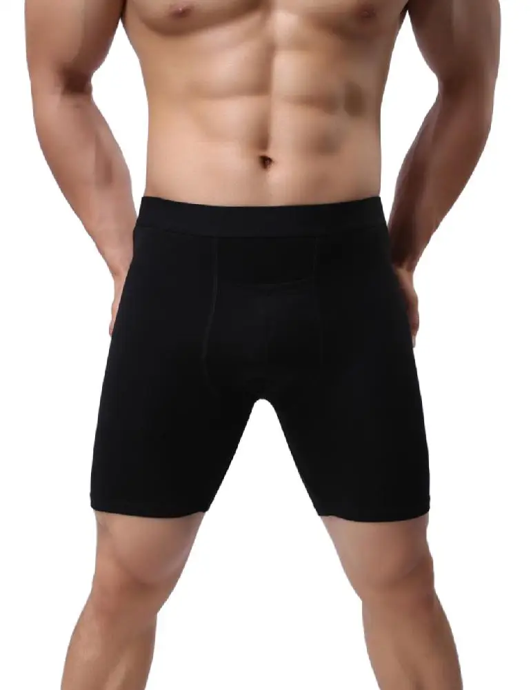 Mens Long Boxers Male Tight Underwear Plus Size Cotton Breathable ...