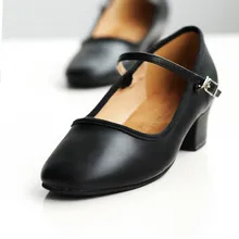 Профессиональные женские балетки на низком каблуке; обувь для танцев; обувь для учителя; обувь для обучения из искусственной кожи; обувь для танго с одним ремешком