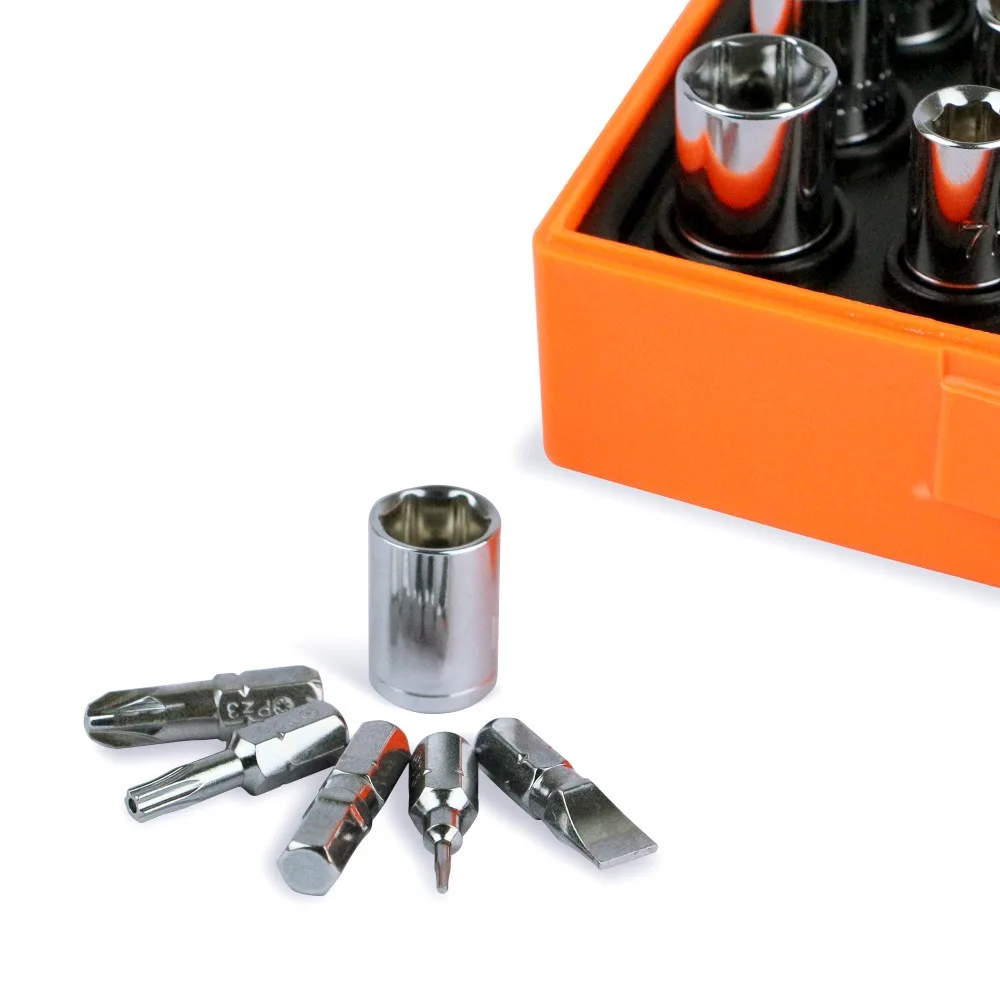 Home manual repair screwdriver set ratchet handle anti-static tweezers 34 in 1 electrical furniture repair tool