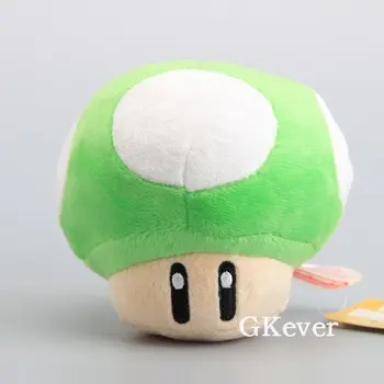 

Super Mario Bros Mushroom Toad Green Color Plush Toy Stuffed Dolls 5" 12 cm