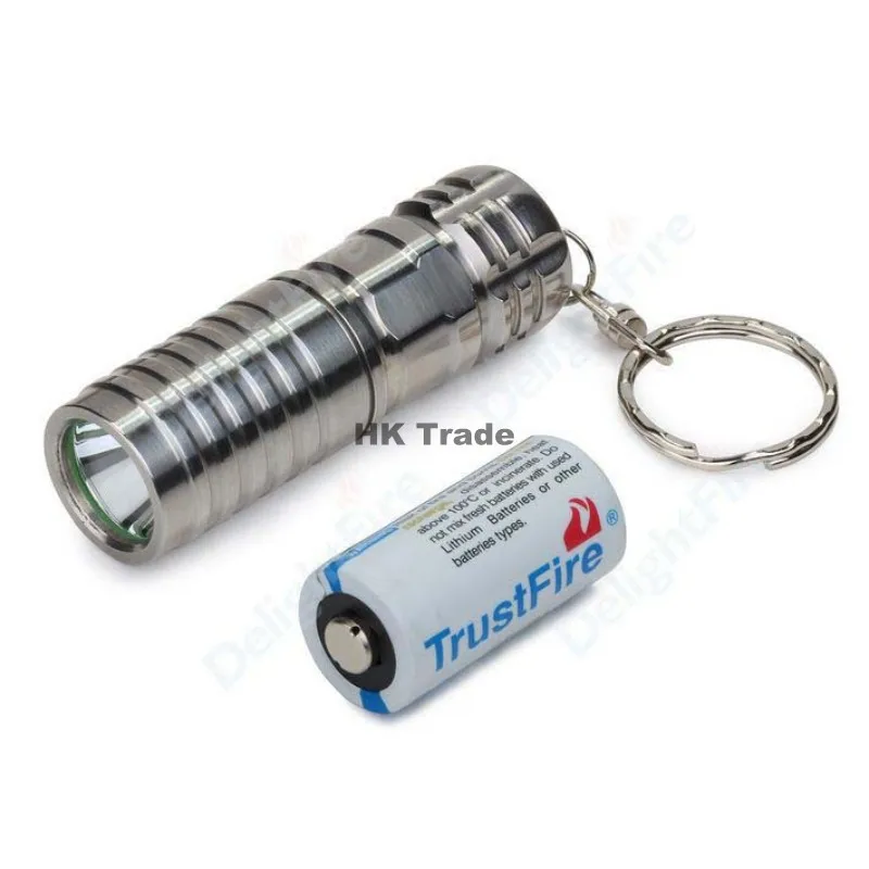 TrustFire мини-02 Cree T6 1000LM новейшего дизайна с нержавеющей сталью светодиодный фонарик-факел на цепочке+ 1200 мА/ч, 16340/Cr123+ Зарядное устройство