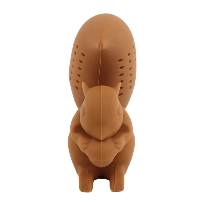 CJ048 High Quality Cute Squirrel Tea Strainer Silicone loose-leaf Tea Infuser Filter Diffuser Fun Accessories