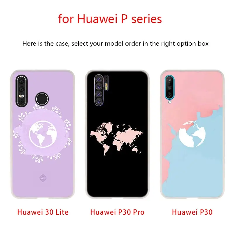 Мягкий силиконовый чехол для телефона, Карта мира для huawei P30 P20 P30Pro P10 P9 P8 Lite P samrt Plus