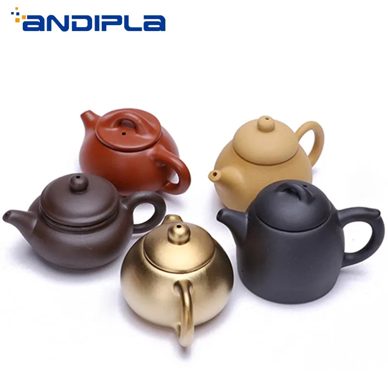 

Mini Yixing Teapot Fingertip Fanggu Pot Colorful Gold Tea Pet Tea Set Accessories Dragon Egg Pot Antique Pot Creative Home Decor