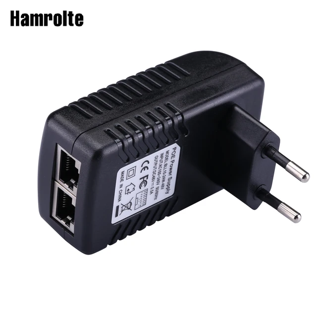 $5.92 Hamrolte DC48V 0.5A POE Injector Spliter For IP Camera IEEE802.3af POE Switch Ethernet POE Adapter EU/UK/US/AU Standard Optional