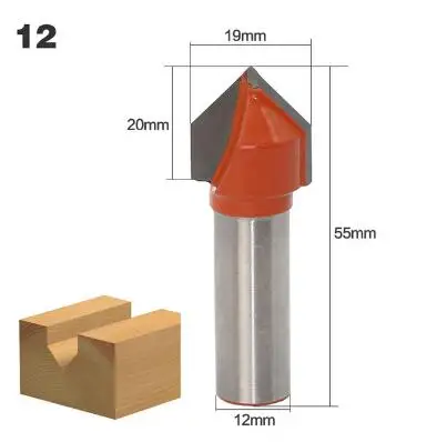1 шт. 12 мм хвостовик угловая круглая бухта коробка маршрутизатор бит дерево триммер очистка заподлицо отделка фреза по дереву для соединения шип-паз резак инструменты фрезы - Длина режущей кромки: NO 12