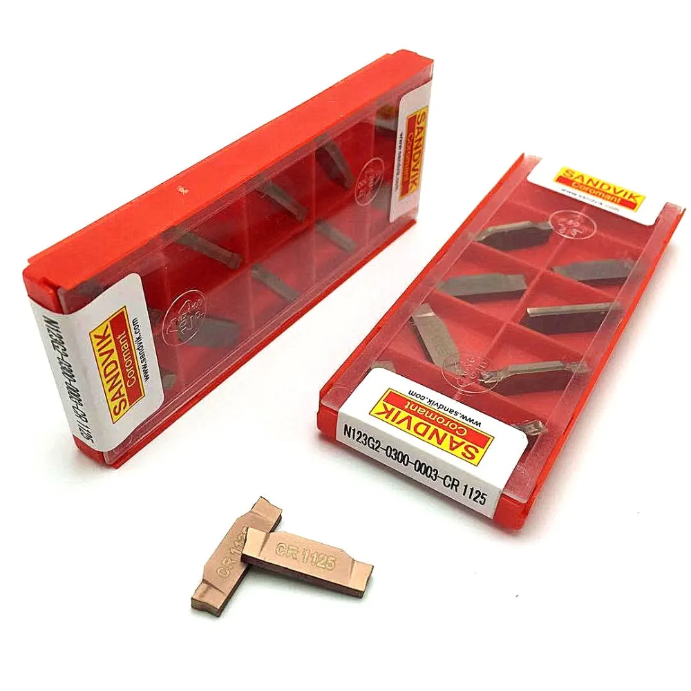 

20pcs N123G2 0300 0003 CR 1125 grooving carbide inserts N123G2 lathe cutter turning tool Parting and grooving tool