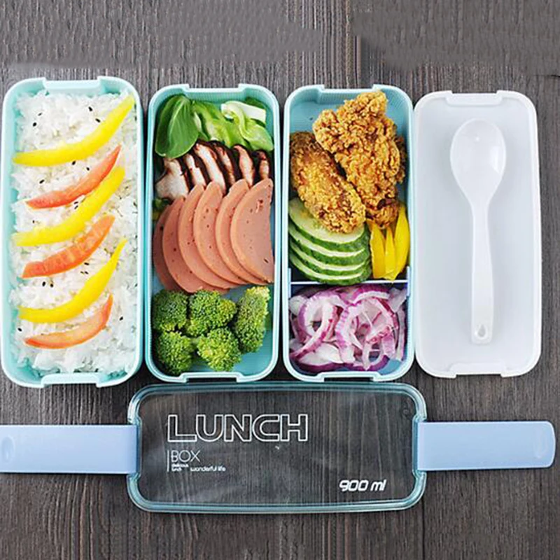 

Portable Lunch Bento Boxes Food Storage Container Microwaveable Three Layers Lunchbox CF