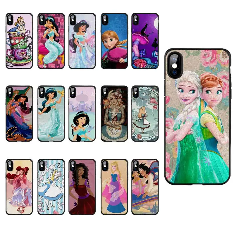 Goedkoop DREAMFOX M279 Prinses Jasmijn Meisjes Black Soft TPU Silicone Case Cover Voor Apple iPhone XR XS Max X 8 7 6 6 s Plus 5 5 s 5g SE