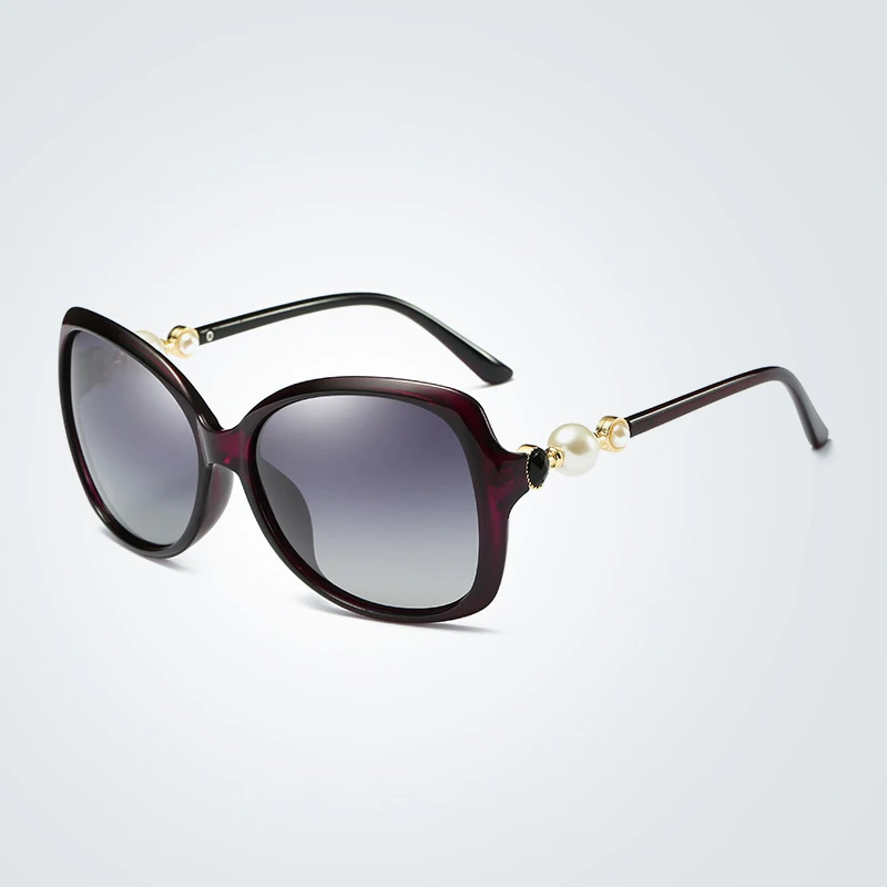 Модные женские солнцезащитные очки больших размеров, поляризационные, Ретро стиль, брендовые, дизайнерские, жемчужные, солнцезащитные очки, женские, для покупок, Oculos Feminino De Sol 6215 - Цвет линз: C2