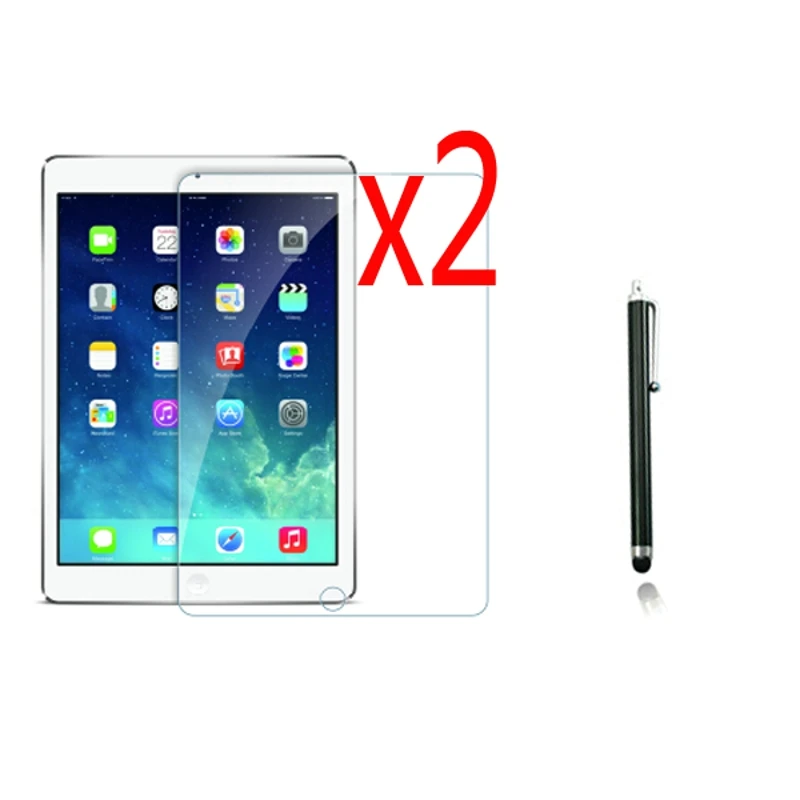

3in1 2x Clear LCD Screen Protector Film Guards +1x Stylus Pen For Apple iPad Air 1 2 Pro 9.7 A1673 A1674 A1474 A1475 A1566 A1567