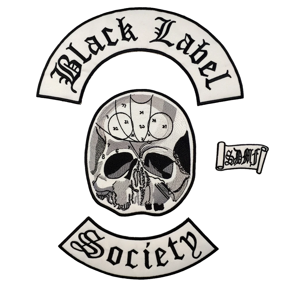 Black Label Society Patch Embroidered Iron On 4pcs Motorcycle Biker Back  Set Jacket Rider Vest Badge Stickers Patches Clothing