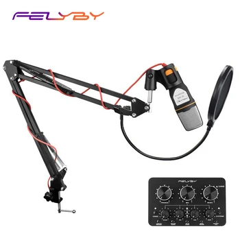 

Sf-666 Professional Condenser Microphone For Computer Conference Karaoke Video Studio Recording Mic phantom power sound card