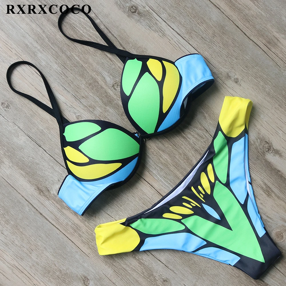 

Bikini 2018 New Sexy Imitation Butterfly Design Swimwear Women Swimsuit Push Up Brazilian Bikini Set Patchwork Swimsuit