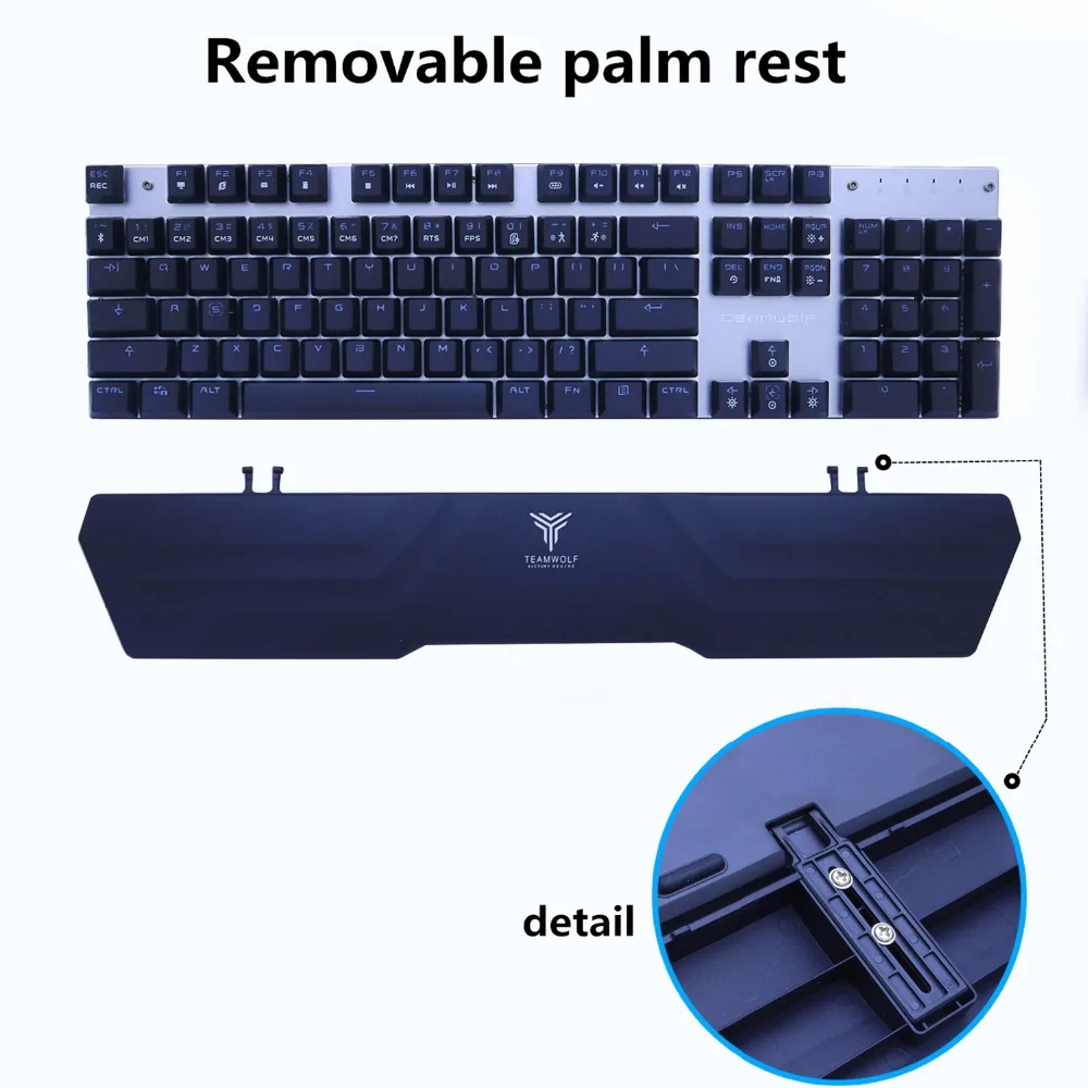 Беспроводная Bluetooth игровая механическая клавиатура RGB с подсветкой светодиодный