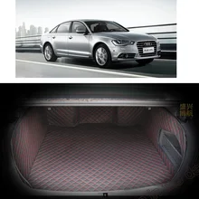 Ajuste personalizado pu couro tapete mala do carro de carga mat para bmw audi a6 c7 2011 2012 2013 2014 2015 2016 2017 5d forro de carga
