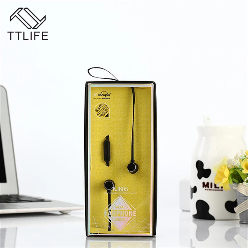Оригинальный TTLIFE проводной спортивные наушники 605 HIFI стерео Super Bass Наушники