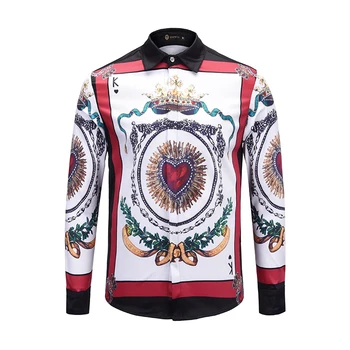 

XIMIWUA 2019 Newest Style Men Shirts 3d Print Turn-down Collar Floral Shirt Casual Slim Fit Long Sleeve Mens Button Shirt Large