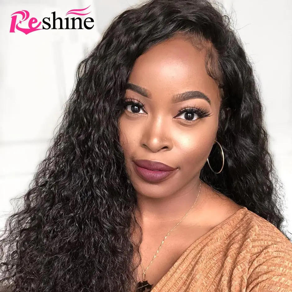 

Mongolian Hair Kinky Curly Lace Front Wigs Human Hair Lace Wig Reshine Remy Hair Wig Pre-Plucked Hairline With Baby Hair