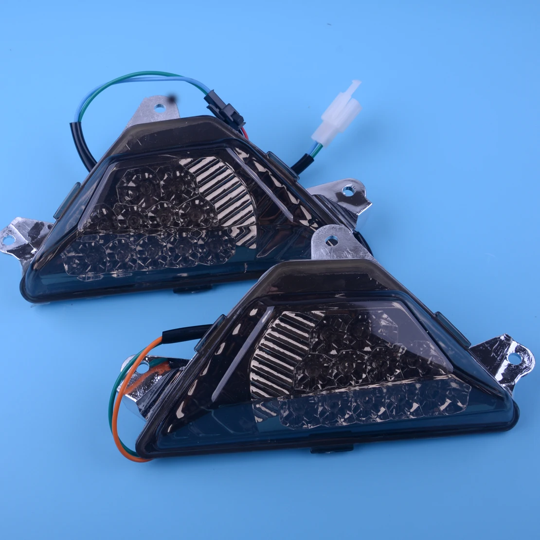 2pcs Left & Right Front LED Turn Signals Light Blinker Indicator Fit For Kawasaki ZX14R ZX10R